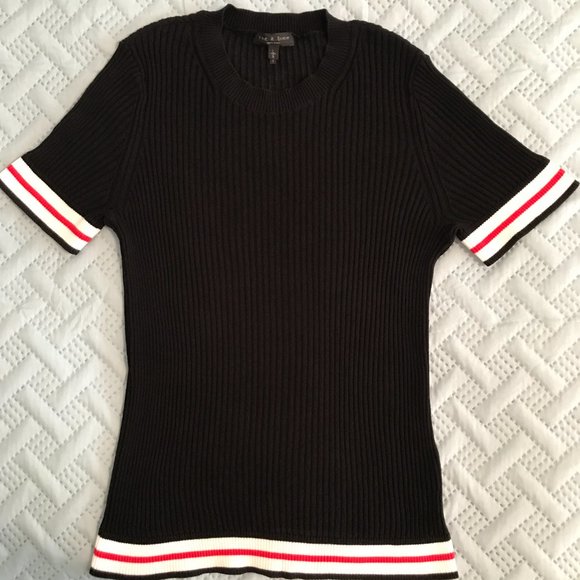 Rag & Bone Arctic tee black ribbed crewneck sweater, size L - Picture 4 of 11